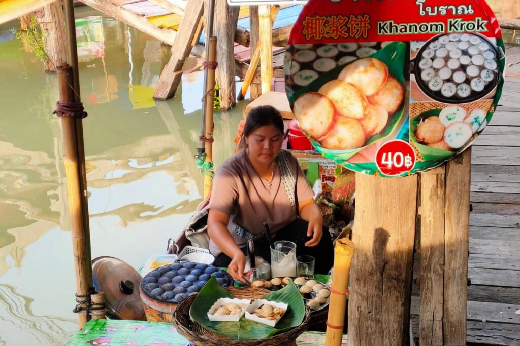 vendor selling khanom krok