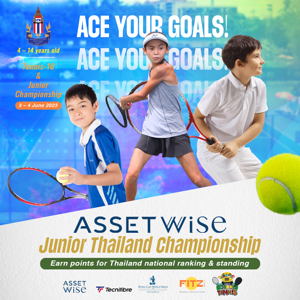 official poster for 1st assetwise junior tennis tournament at fitz club