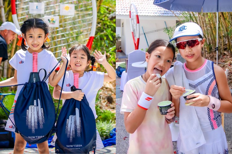 young tennis players enjoying ice cream at pattaya tennis championships