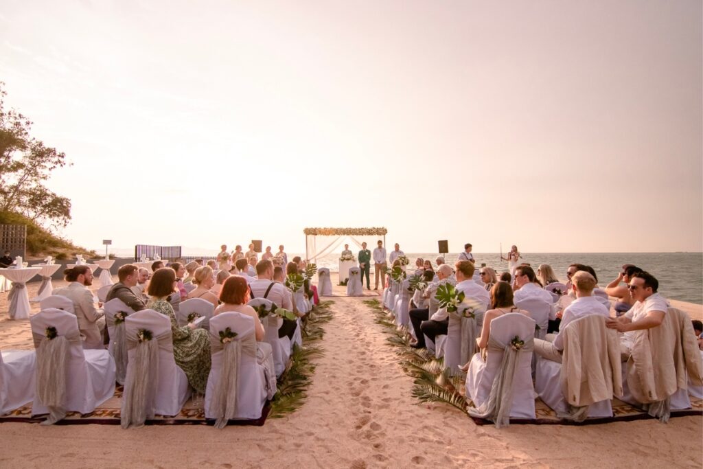 Private beach wedding at the Royal Wing Suites & Spa