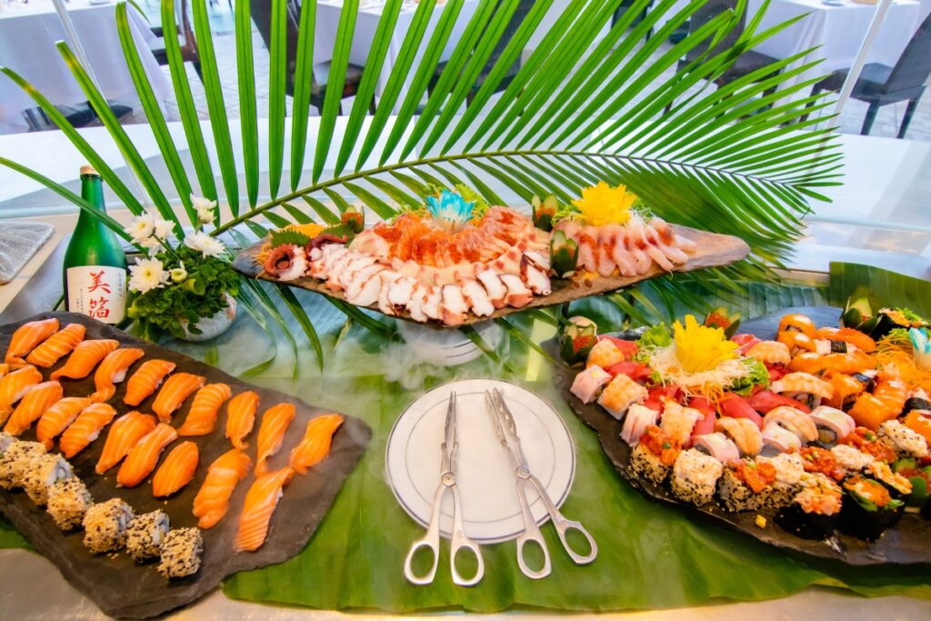 Fresh sushi buffet at our Grand BBQ Buffet in Pattaya