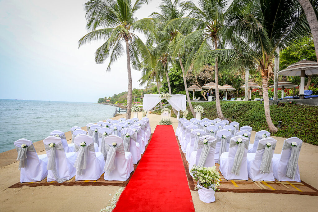 Christian wedding on private beach