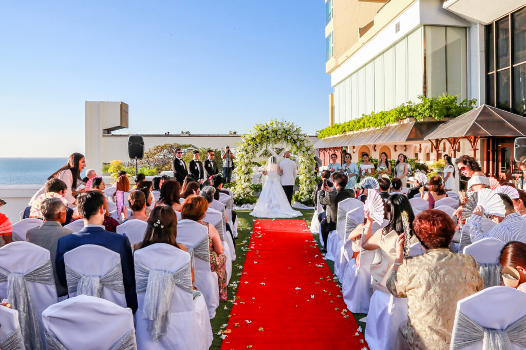 Couple having a Christian wedding at our luxury hotel by the sea