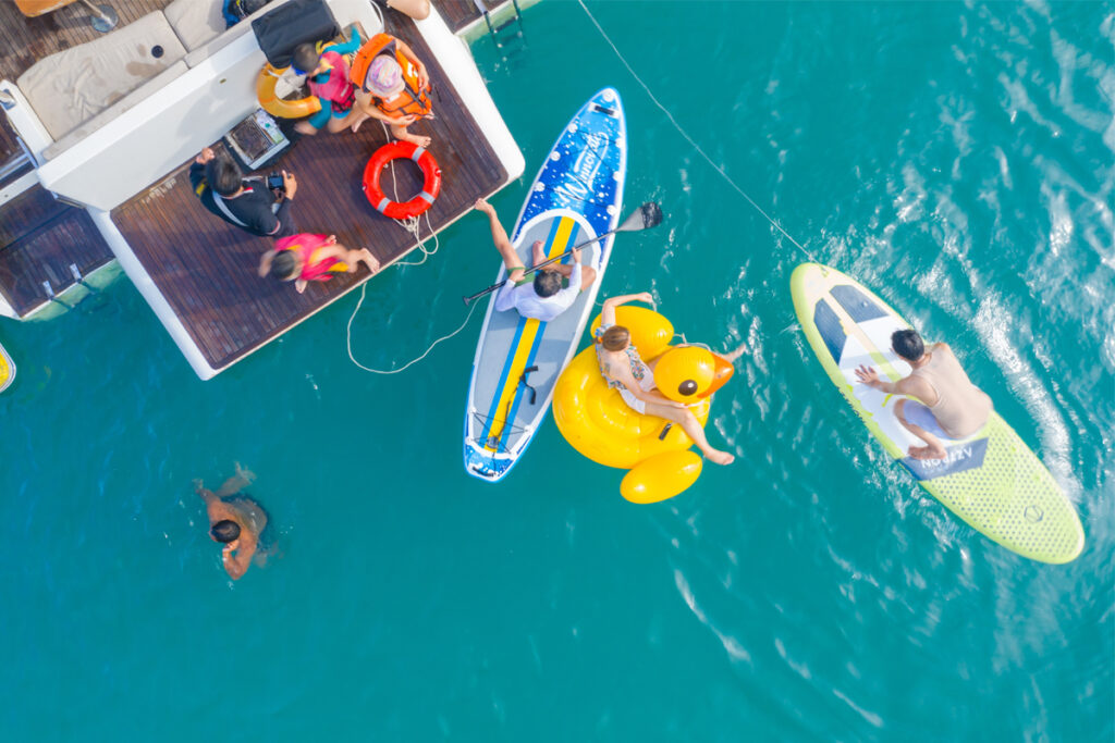 fun in the water during a yacht party in Pattaya