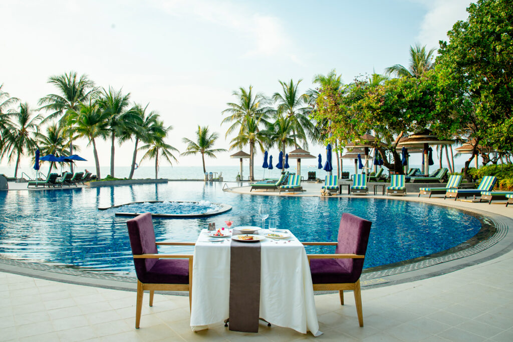 Romantic poolside dinner for two at our Valentine's Day Dinner 2024