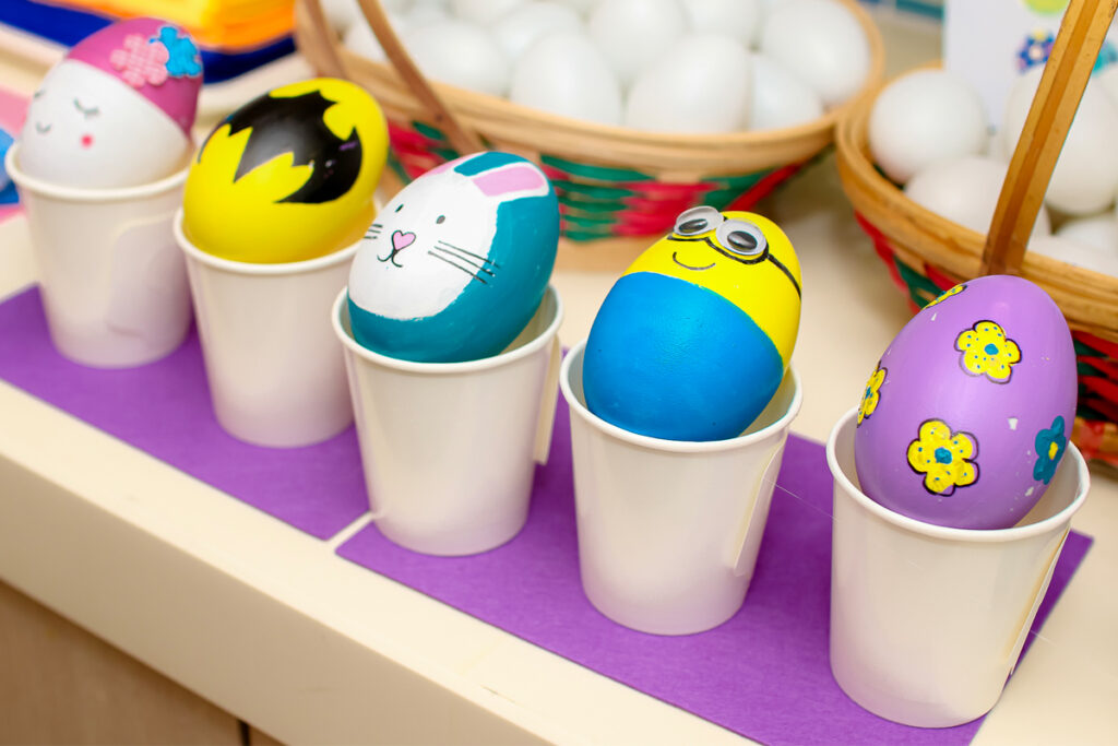 Painted eggs to celebrate Easter holiday 2024 in Pattaya