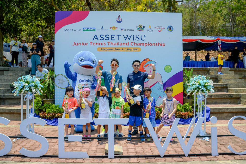 winners of junior tennis championship in pattaya with royal wing CEO