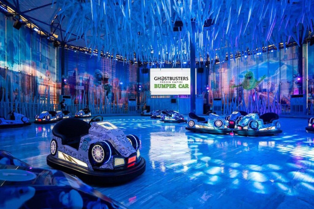 bumper car attraction at ghostbusters zone in columbia pictures aquaverse pattaya