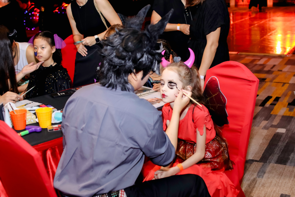 face painting stable at our halloween party