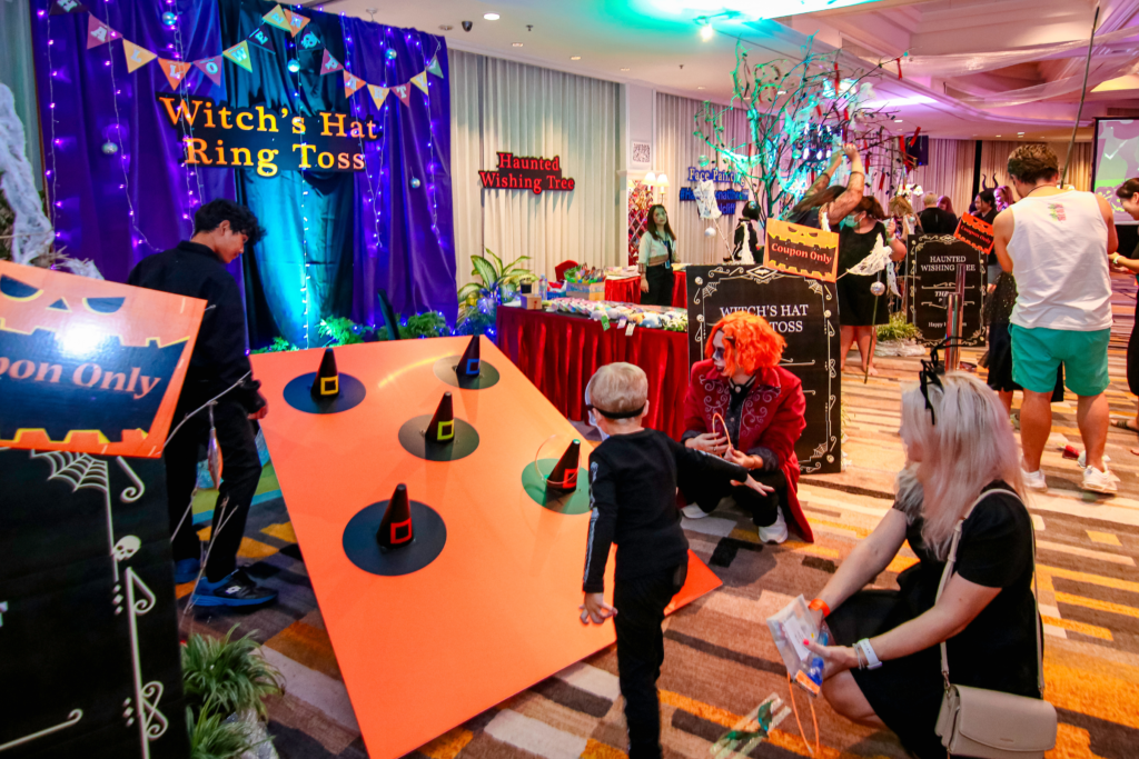ring toss game at halloween party in pattaya