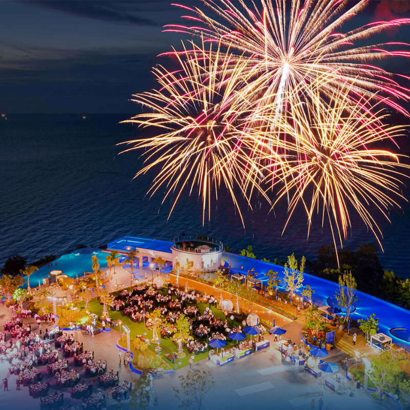 new year dinner 2025 fireworks display