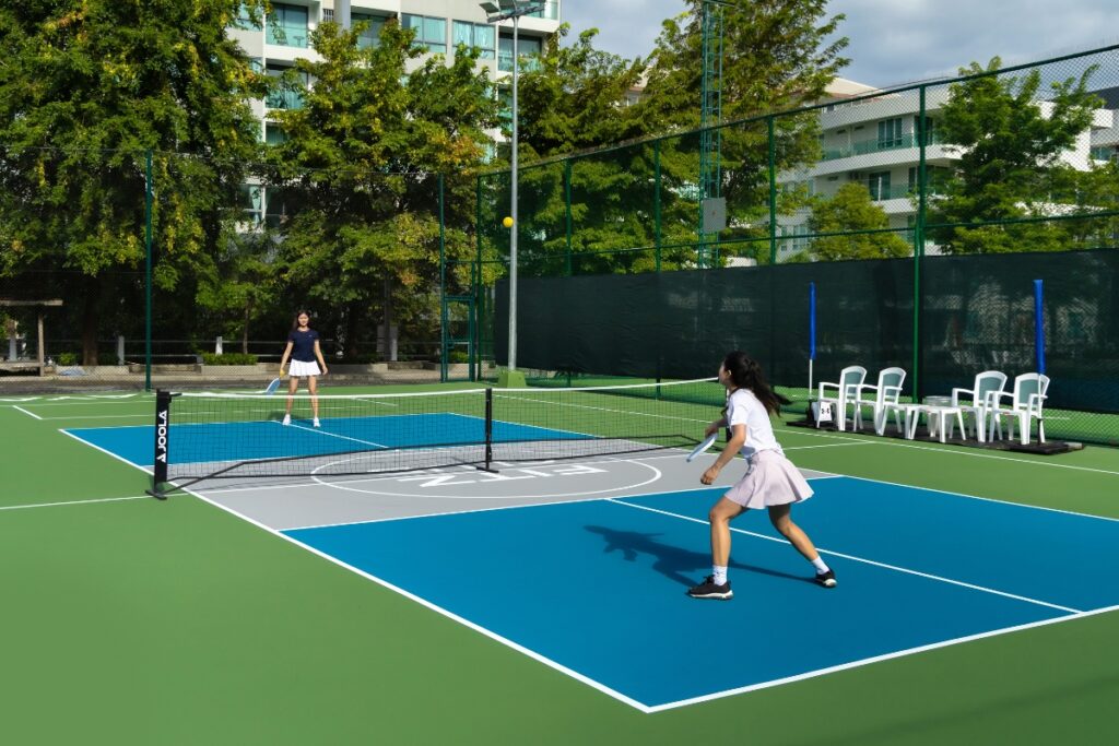 Guests playing pickleball at FITZ Club